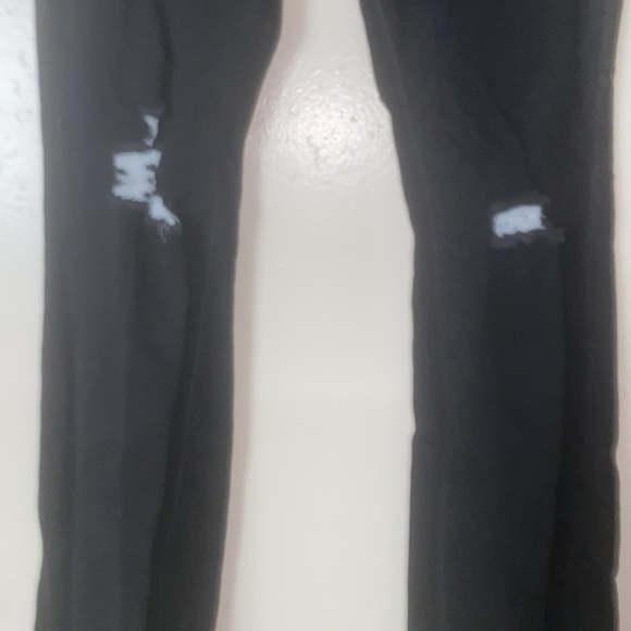 Plus Size Distressed Frayed Hem Black Jeans - Picture 2 of 4